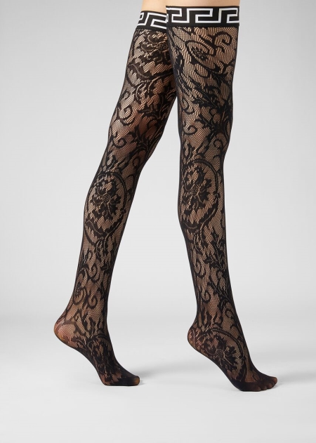 Versace Greca Border Tights Dam - 918230NXE